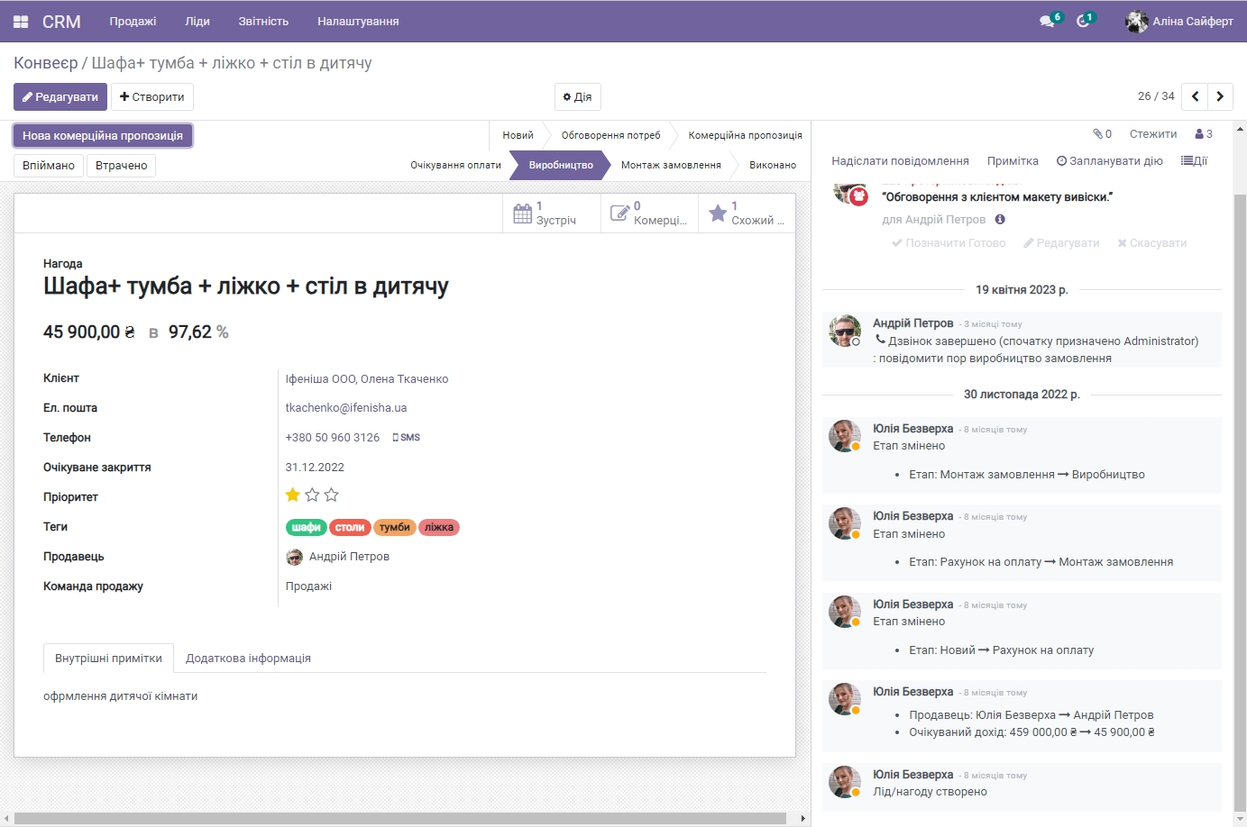Нагода в CRM системі